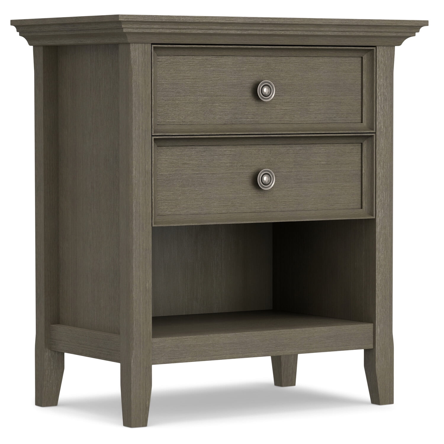 Amherst Solid Wood 24 Inch Wide Bedside Nightstand Table In Farmhouse ... throughout Artisan Solid Wood 24 Inch Wide Bedside Nightstand Table In Distressed Grey
