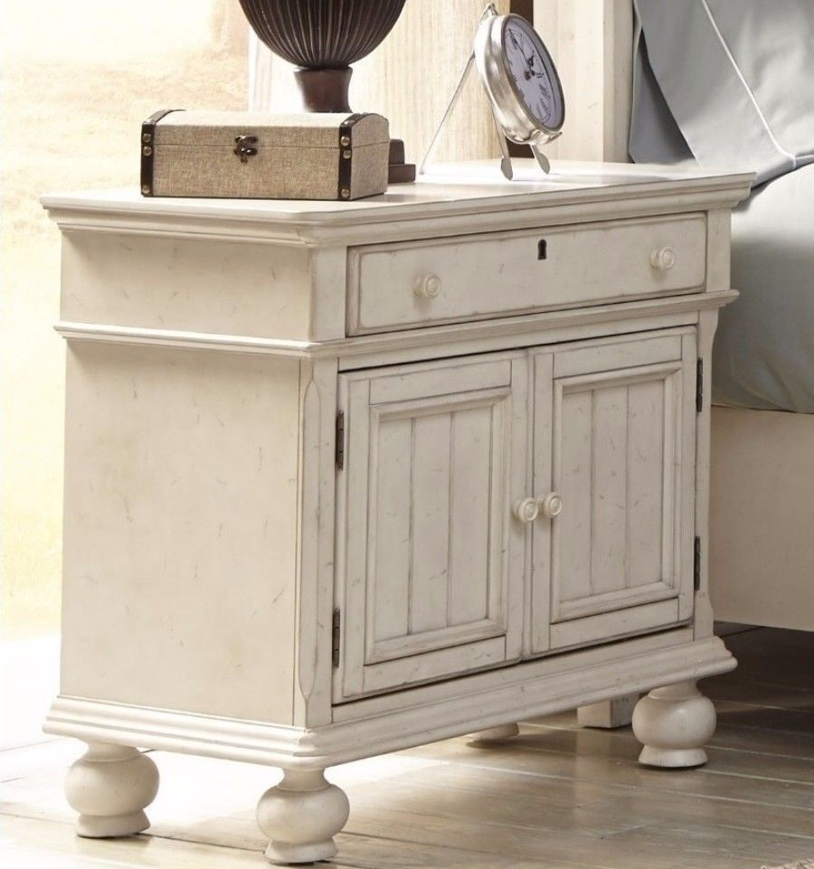 Antique White Two Drawer Nightstand At Karen Medina Blog regarding Creating Cozy Bedroom Atmospheres with Wooden Nightstands