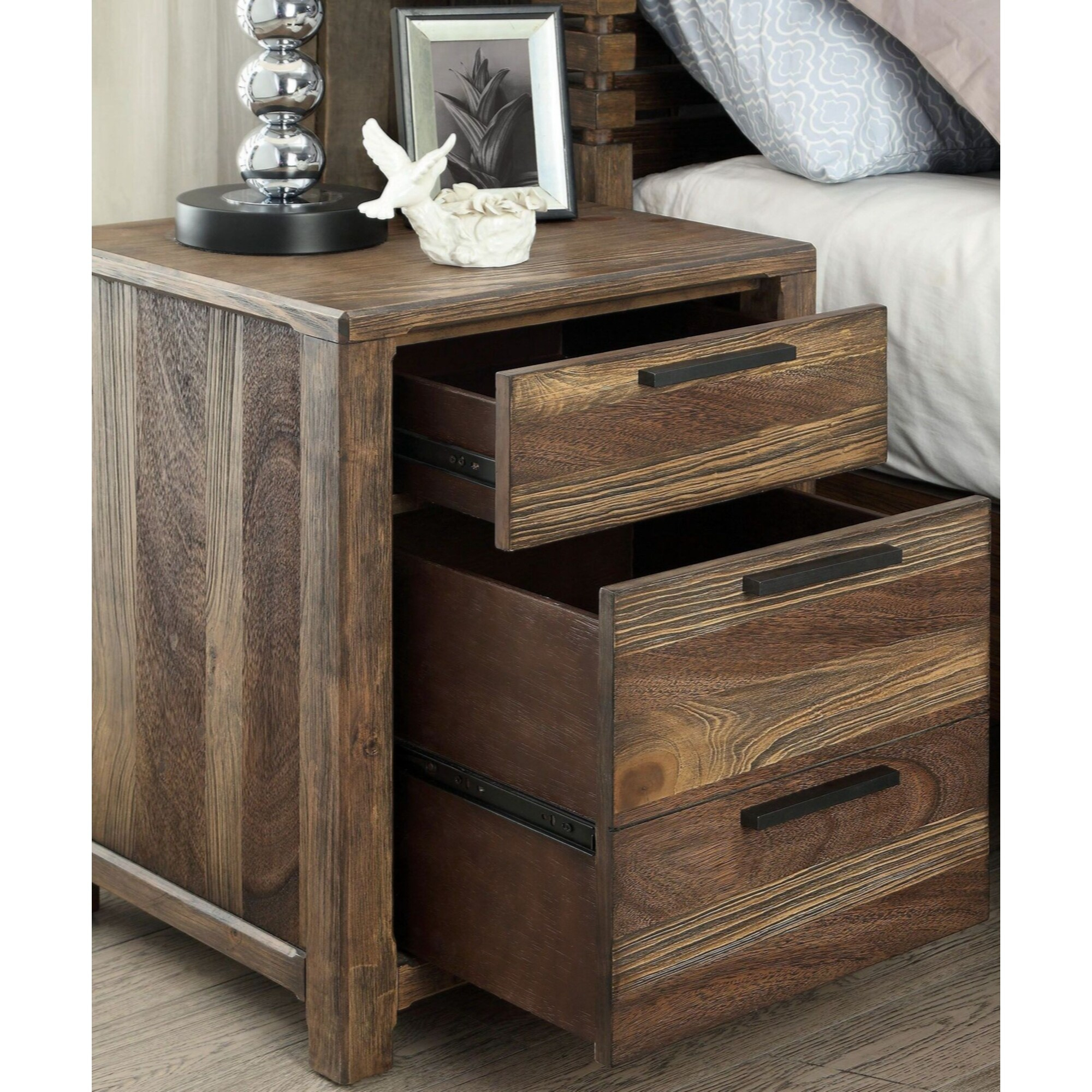 Arden 2-Drawer Wood Nightstand - On Sale - Bed Bath & Beyond - 35682849 with regard to Kennie Modern Contemporary Two-Tone Rustic Brown And Black Wood Nightstand