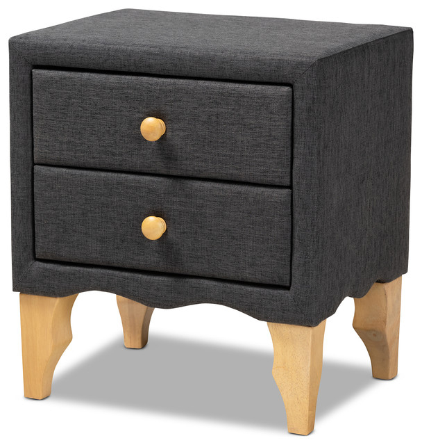 Artis Modern Contemporary Charcoal Fabric Upholstered 2-Drawer Wood ... throughout Balancing Form and Function in Modern Bedroom Storage