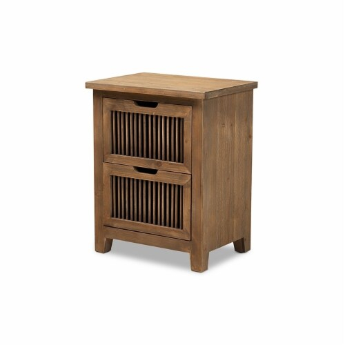 Baxton Studio Clement Rustic Transitional Medium Oak Finished 2-Drawer ... for Clement Rustic Transitional Medium Oak Finished 2-Drawer Wood Spindle End Table