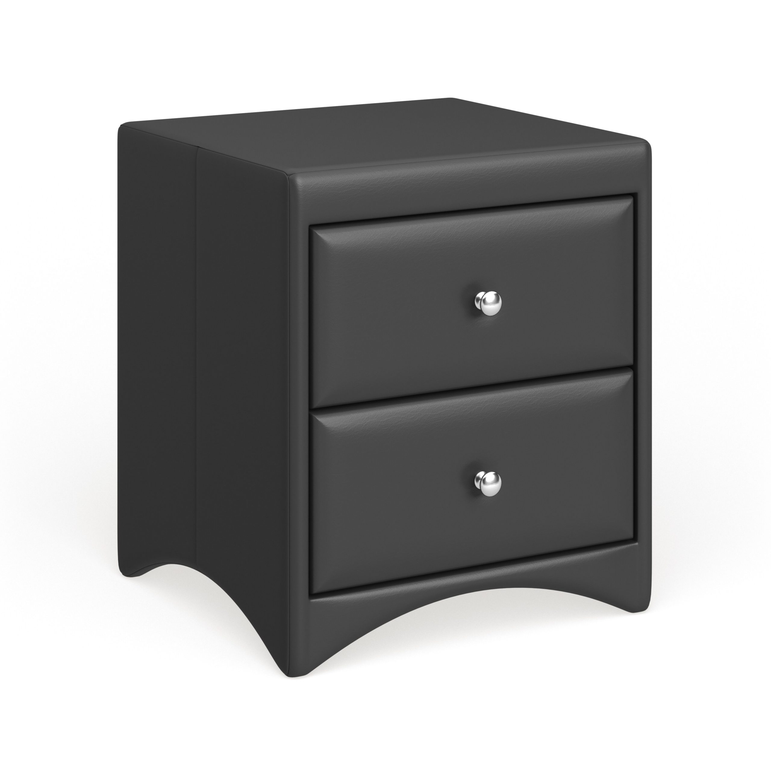 Baxton Studio Dorian Black Faux Leather Upholstered Modern Nightstand ... intended for Erin Modern Black Faux Leather Upholstered Nightstand