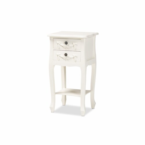 Baxton Studio Eliya Classic And Traditional White Finished Wood 2 ... regarding Lambert Classic And Traditional White Finished Wood 1-Drawer Nightstand