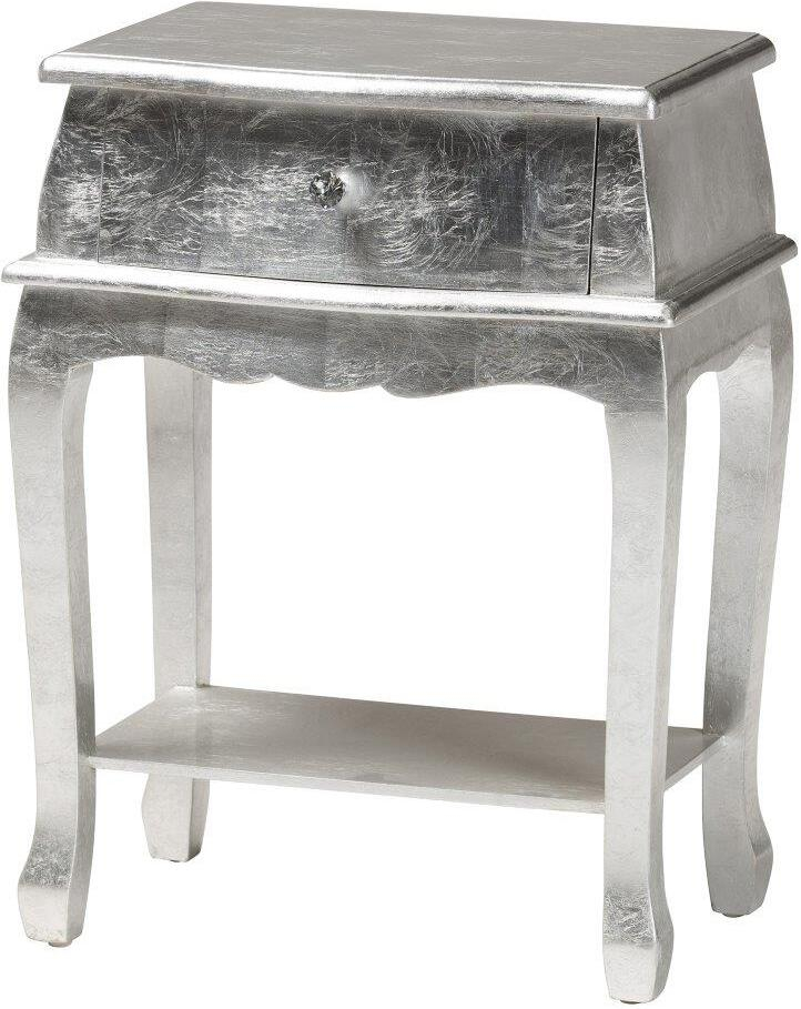 Baxton Studio Harriet Classic And Traditional Silver Finished Wood 1 ... pertaining to Classic And Traditional Silver Finished Wood 3-Drawer Nightstand