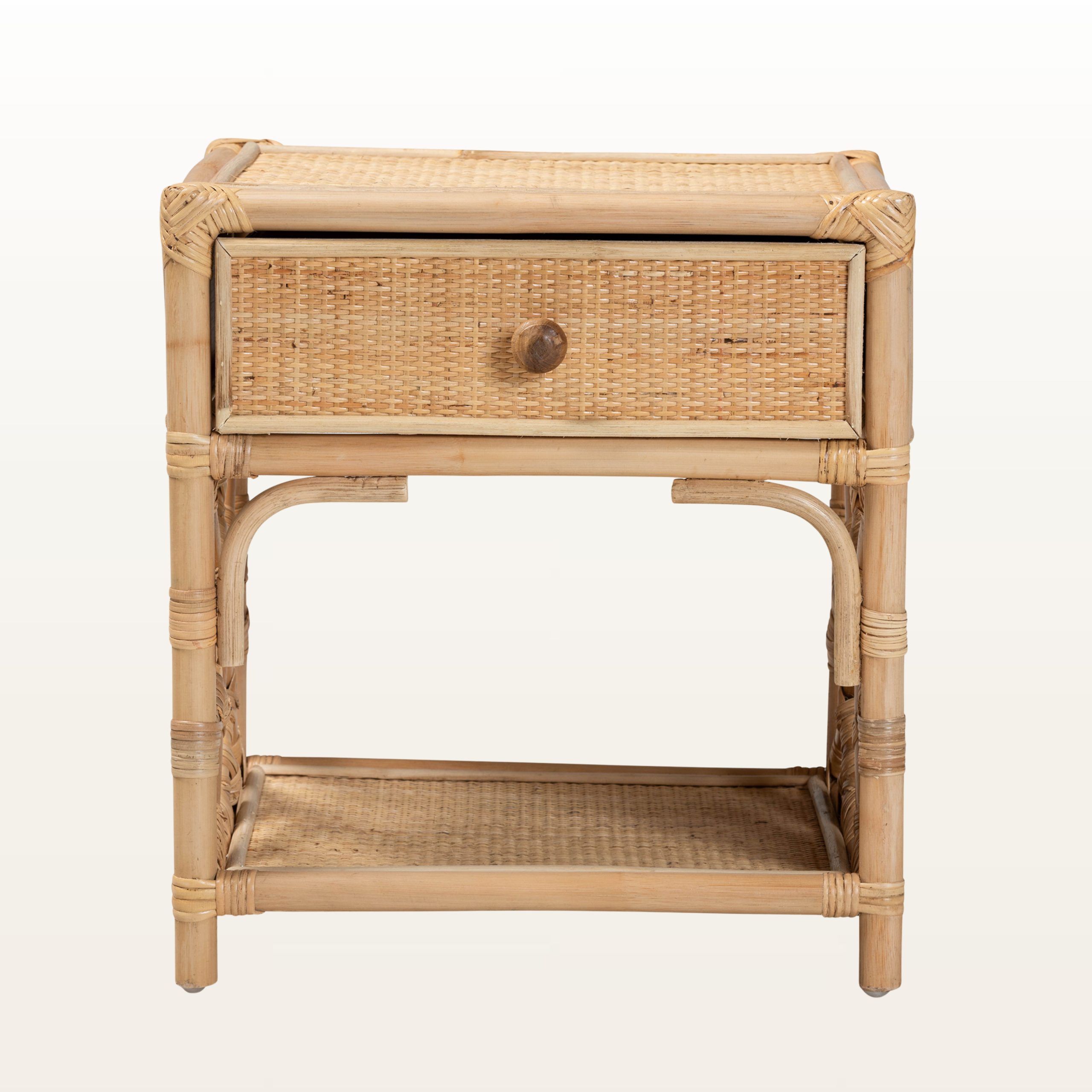 Bay Isle Home™ Wyeth Natural Brown Rattan 1-Drawer Nightstand In Modern ... with The Art of Bohemian Living Through Rattan Furniture Selection