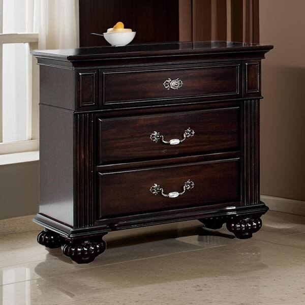 Benjara Syracuse Traditional Style Beautiful Dark Walnut Wooden ... with Benzara Bm137844 Syracuse Traditional Style Beautiful Nightstand