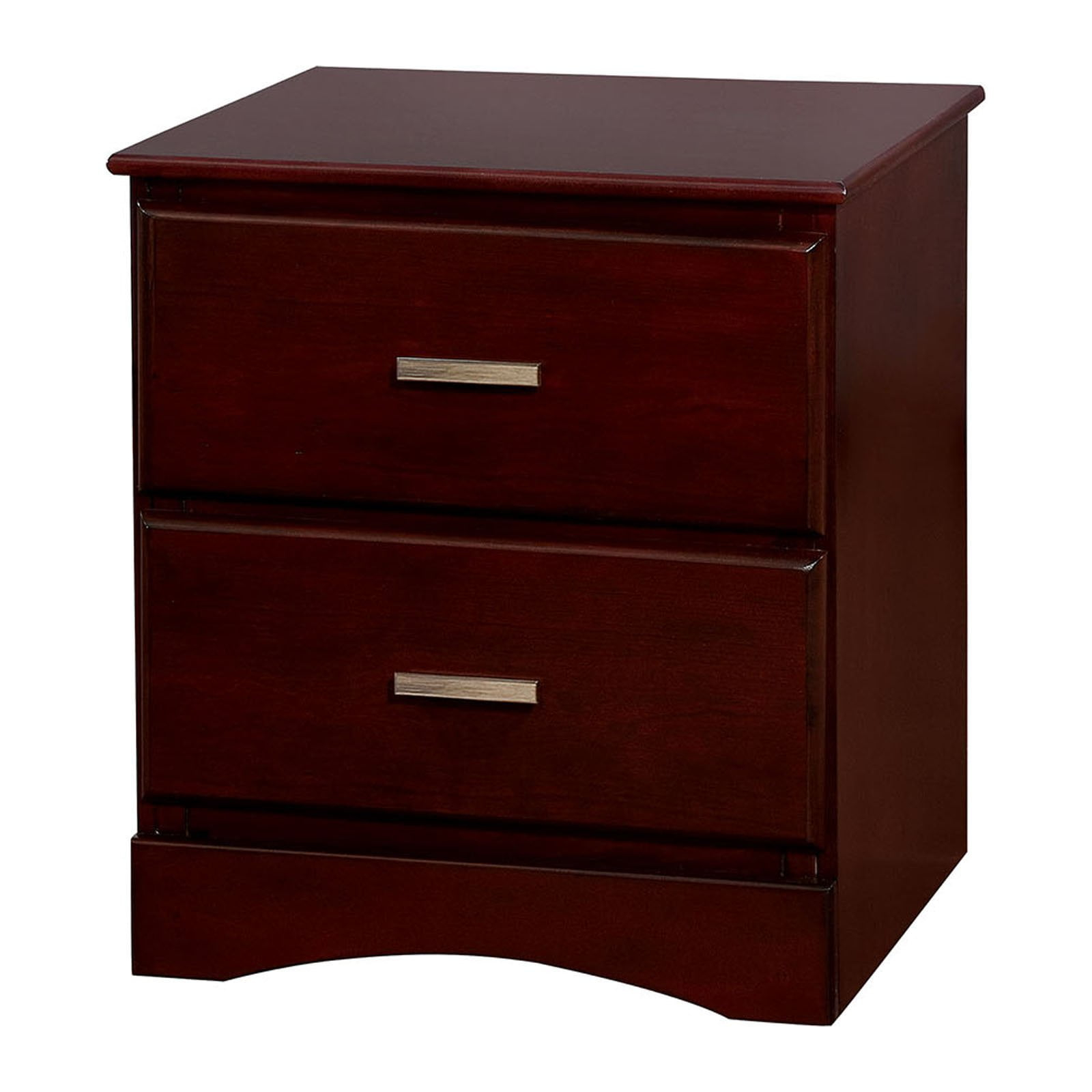 Benzara 2 Drawer Wooden Night Stand In Transitional Style, Cherry Brown ... throughout How Benzara BM188578 Style Night Stand Fits Into Modern Bedroom Decor
