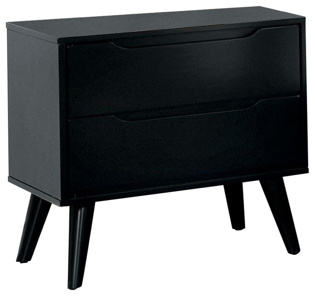Benzara Bm123112 Lennart Mid-Century Modern Nightstand, Black ... throughout The Role of Minimalist Furniture in Creating Peaceful Sleeping Environments