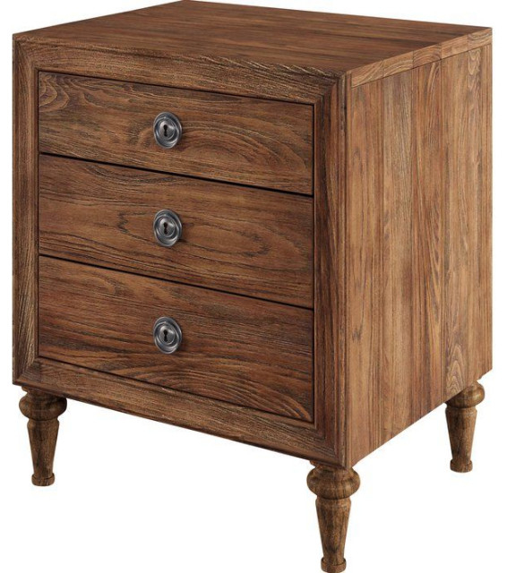 Benzara Bm154528 Traditional Style 3 Drawers Wood Nightstand, Brown ... for The evolution of traditional furniture making techniques