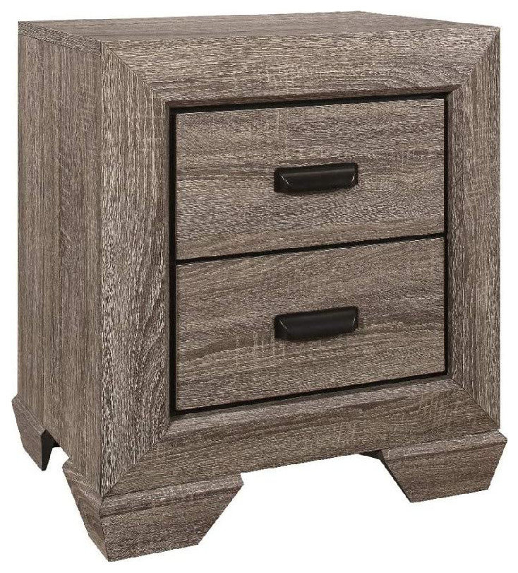 Benzara Bm215241 2 Drawers Wooden Nightstand With Bracket Feet, Light ... intended for Benzara Bm154627 Contemporary 2 Drawers Wood Nightstand, Brown