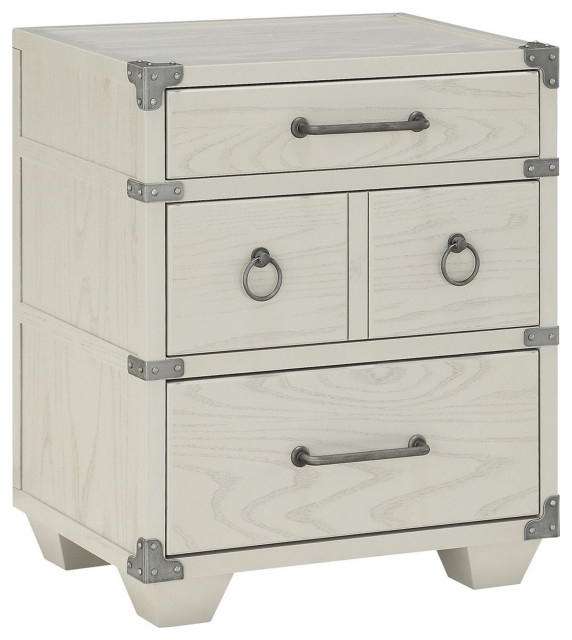 Benzara Bm233002 4 Drawer Wooden Nightstand, Metal Ring Pulls And ... regarding Benzara Bm186341 3 Drawer Nightstand Metal Handle & Crossed Side Panels, Brown