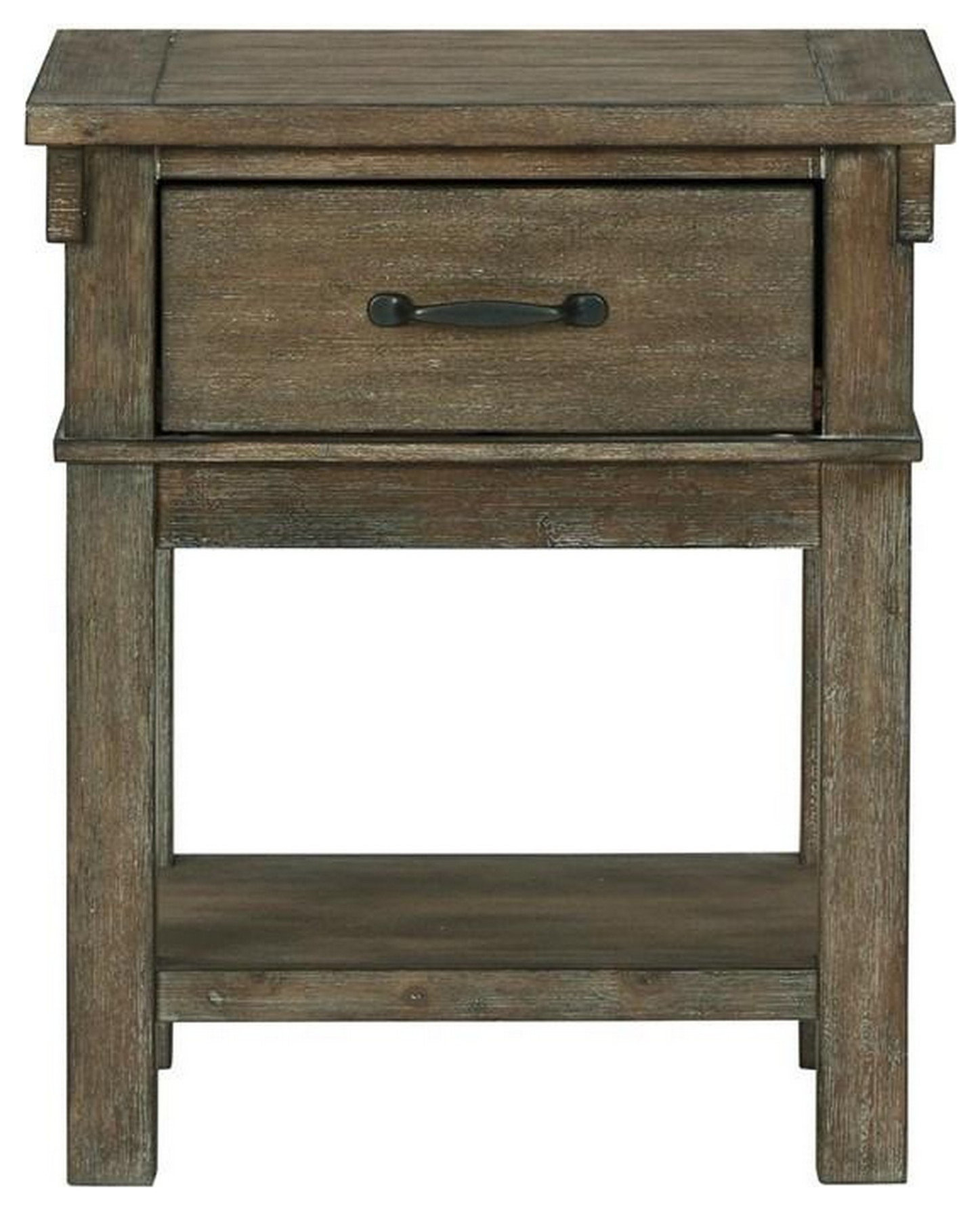 Benzara Bm283313 24" Rustic Wood Nightstand, 1 Drawer Open Shelf, Brown ... with regard to Benzara Bm181407 Wooden Night Stand 1 Drawer And Open Shelf