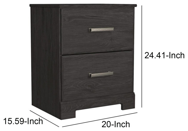 Benzara Bm283335 Wren 24" Rustic Wood Nightstand, 2 Drawers, Oak Grain ... with regard to Benzara Bm280265 24" Classic Nightstand, 2 Drawers
