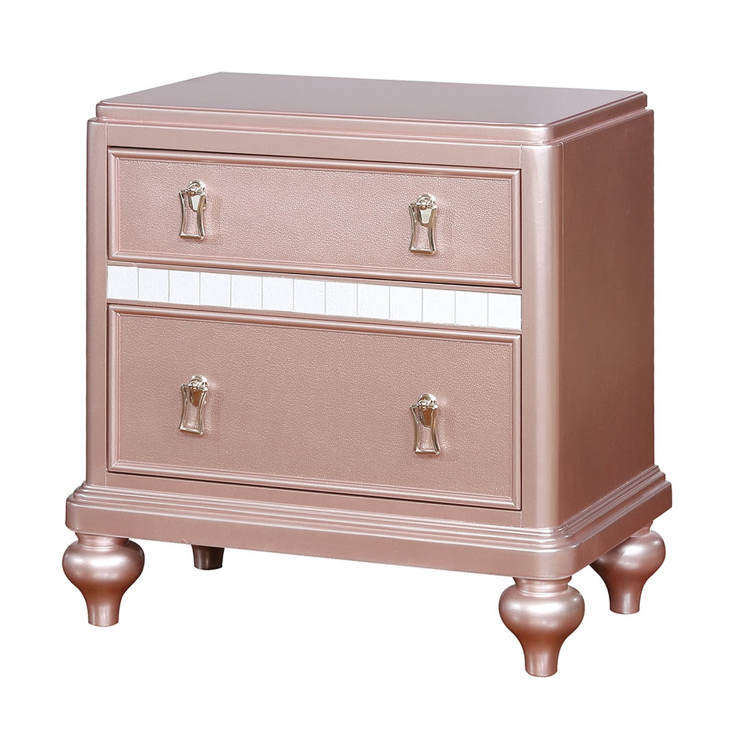 Benzara Contemporary Bedroom Night Stand With Mirror Trim, Solid Wood ... inside Benzara Bm182979 Finely Designed Solid Wood Nightstand