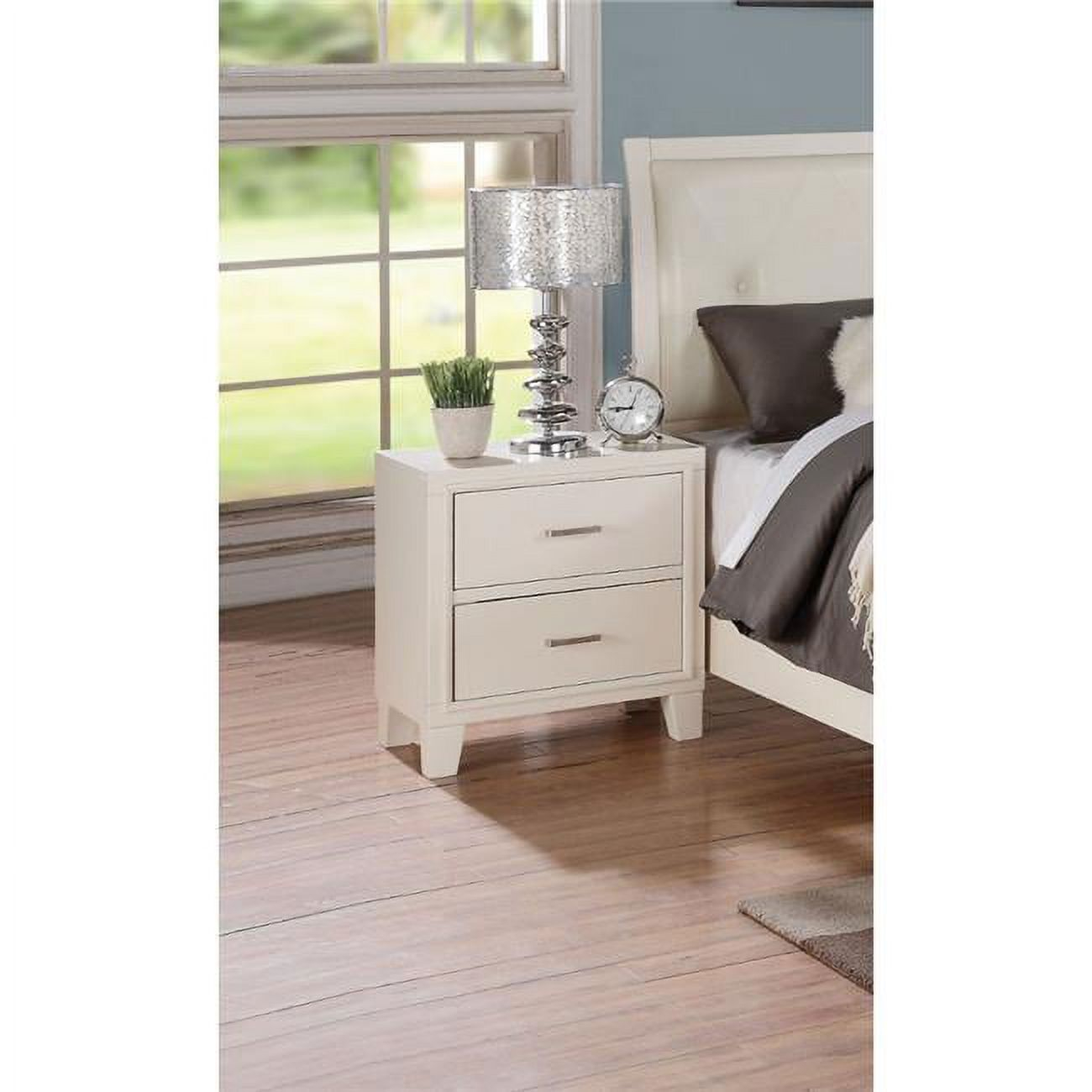 Benzara Contemporary Style Wood And Metal Nightstand With 2 Drawers ... regarding Understanding the Design Elements of Modern Nightstands