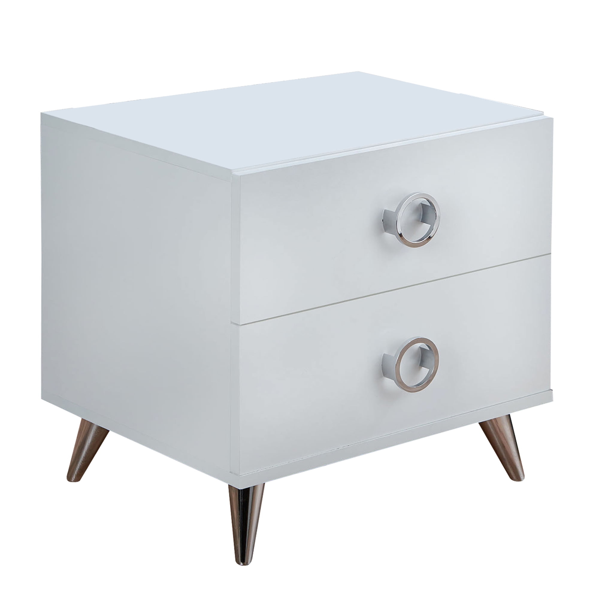 Benzara Modern Style Wood & Metal Nightstand By Elms, White & Chrome ... inside Understanding the Design Elements of Modern Nightstands