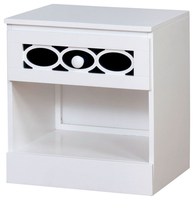 Benzara Night Stand With A Designer Front Drawer, Blue &White ... in Understanding the Design Philosophy Behind Benzara BM181407 Wooden Night Stand
