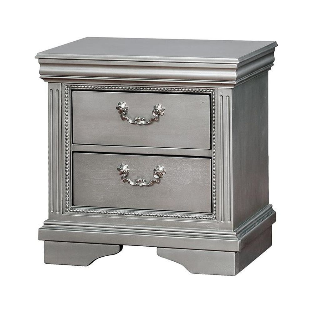 Benzara Traditional Solid Wood Night Stand With Intricate Carvings ... for Benzara Bm123298 Bellanova Contemporary Night Stand In Silver