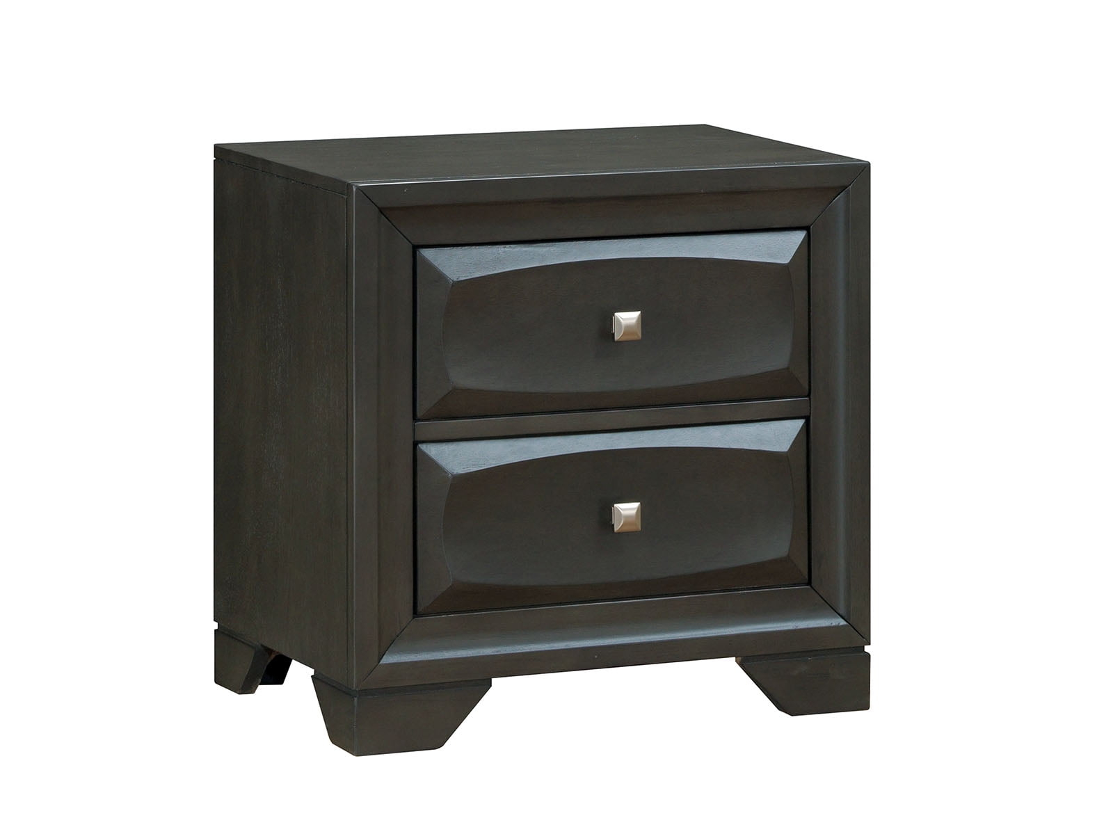 Benzara Transitional Solid Wood Night Stand With Silver-Tone Knob ... pertaining to Benzara Bm182979 Finely Designed Solid Wood Nightstand