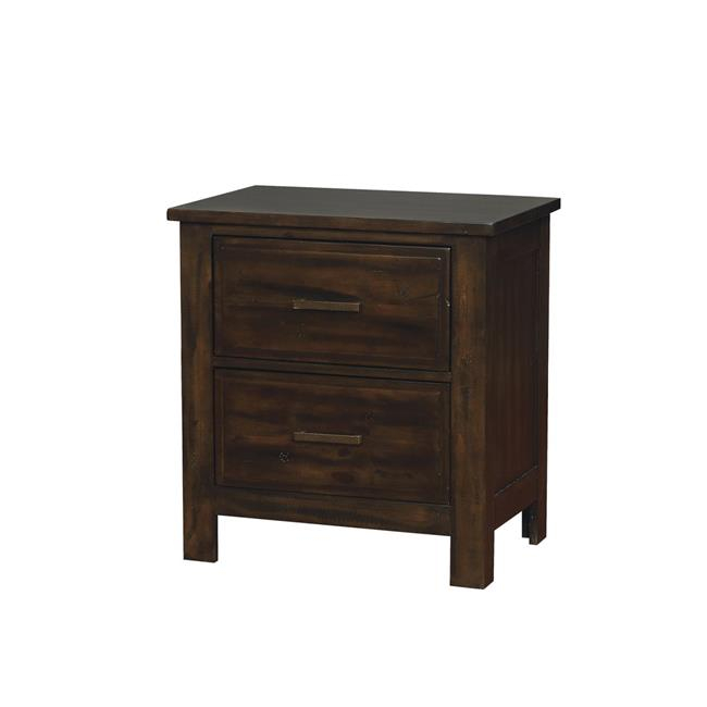 Benzara Transitional Solid Wood Night Stand With Two Drawers, Dark ... intended for Benzara Bm182981 Contemporary Solid Wood Night Stand
