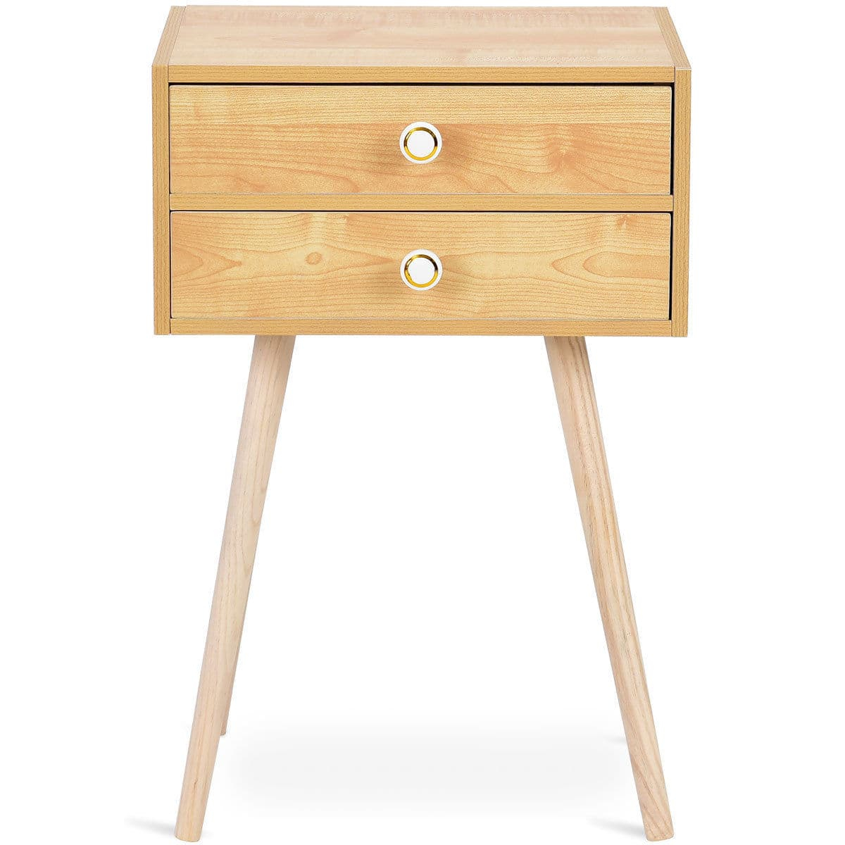 Best Buy: Costway Mid Century Modern 2 Drawers Nightstand In Sofa Side ... for Mid Century Modern 2 Drawers Nightstand Sofa Side Table End Table Espresso