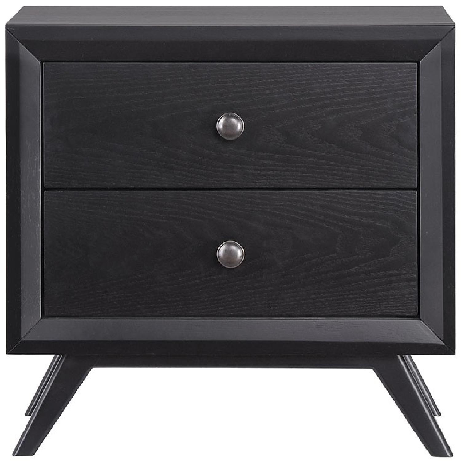 Black Mid-Century Modern Nightstand - Aptdeco with Benzara Bm123112 Lennart Mid-Century Modern Nightstand, Black