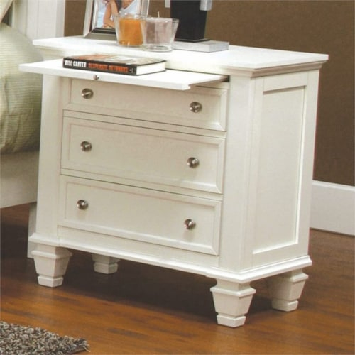 Bowery Hill 3-Drawer Coastal Wood Nightstand In White/Silver, 1 - Kroger in Bowery Hill Traditional Antique White Wood Nightstand In White