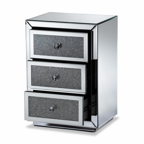 Bowery Hill Contemporary Glam And Luxe Mirrored 3-Drawer Nightstand, 1 ... with Balancing Functionality and Aesthetics in Contemporary Bedroom Furniture