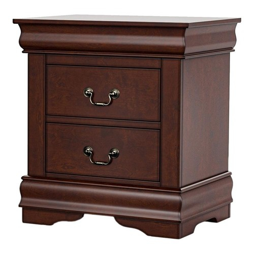 Bowery Hill Transitional Wood 2-Drawer Nightstand In Cherry Finish | Ebay intended for Burleigh Transitional Night Stand In Cherry Finish