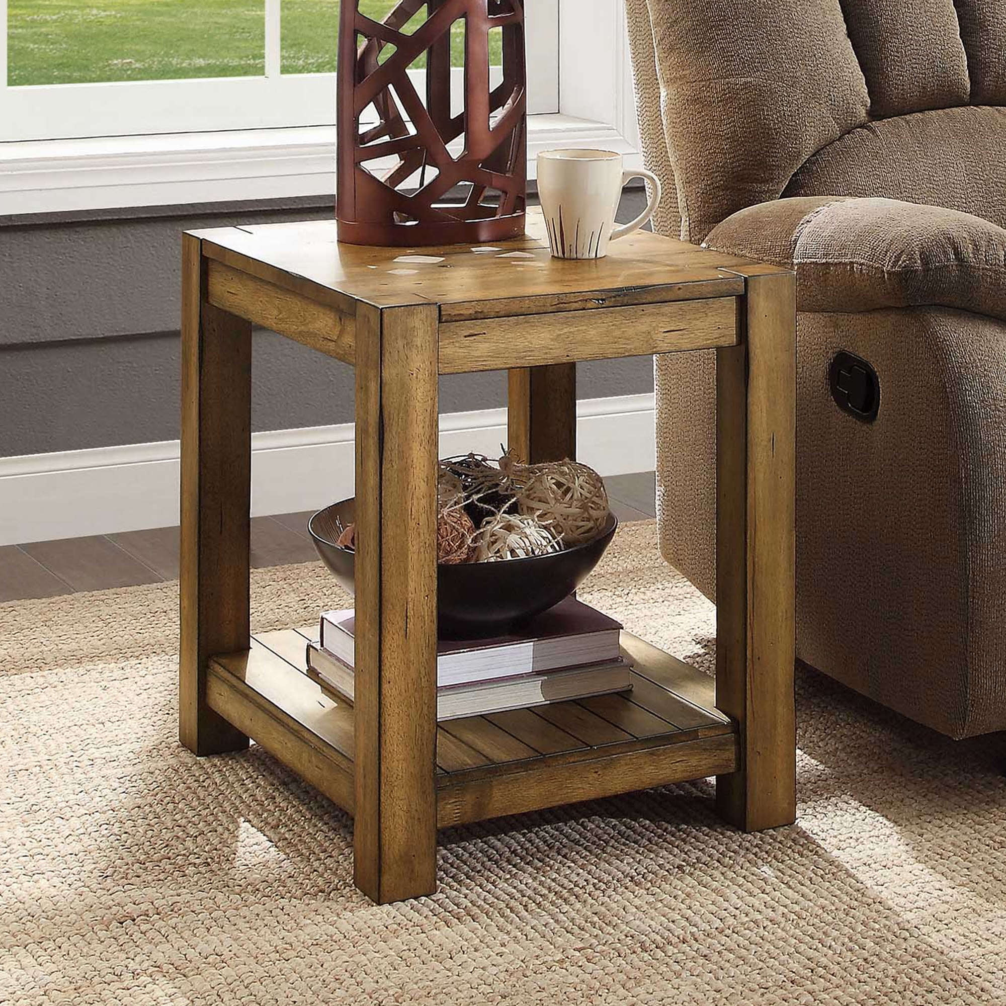 Brandclub - Better Homes & Gardens Bryant Solid Wood End Table, Rustic ... inside Understanding the Art of Modern Side Table Design with Maple Wood