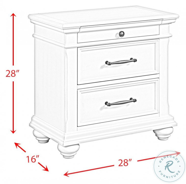 Brooks White 3 Drawer Nightstand From Picket House Furnishings ... regarding Finding balance between function and aesthetics in nightstand design