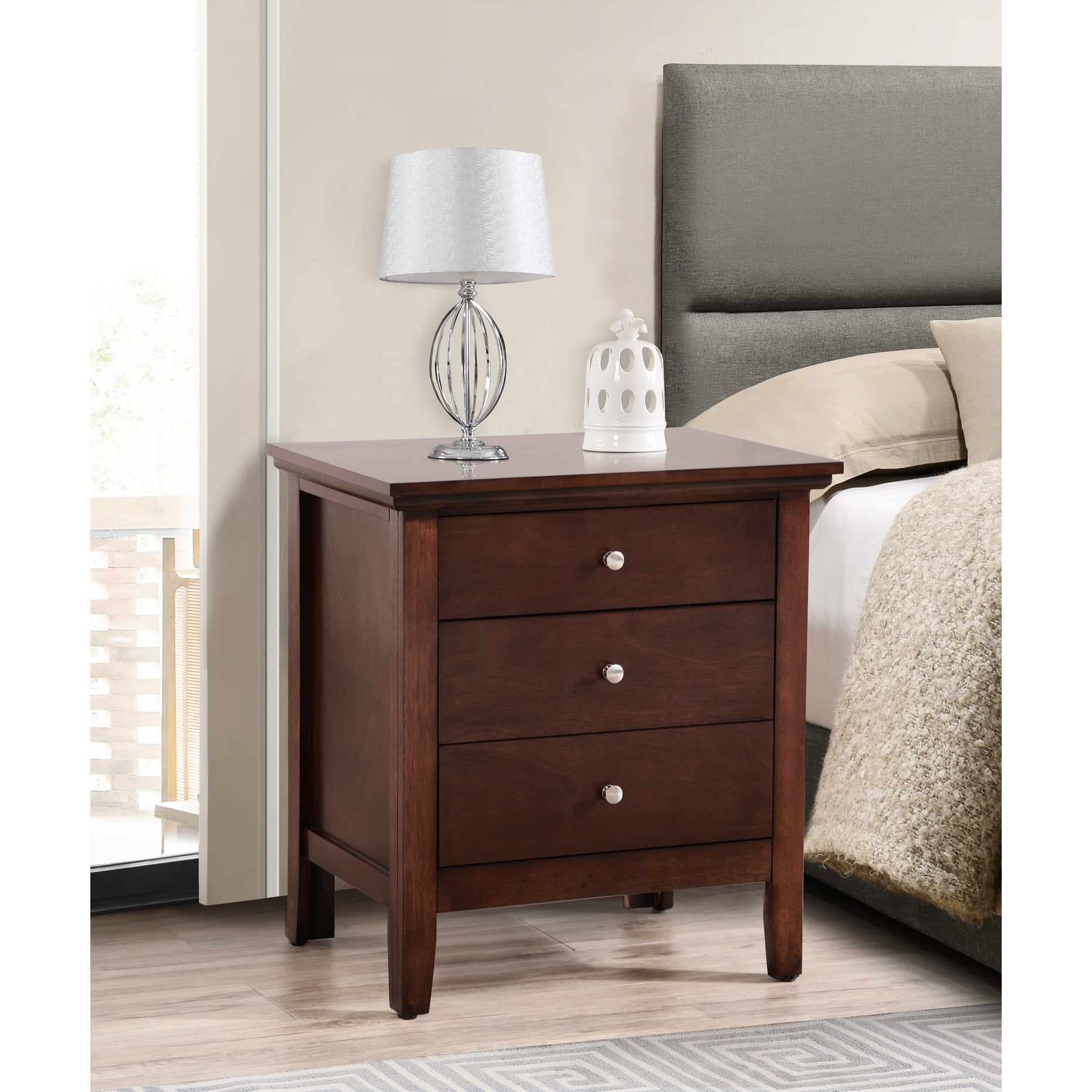 Cappuccino Nightstand - Glory Furniture G5425-N. 3 Drawers. Real Wood ... intended for Creating harmony in bedroom decor through thoughtful furniture selection