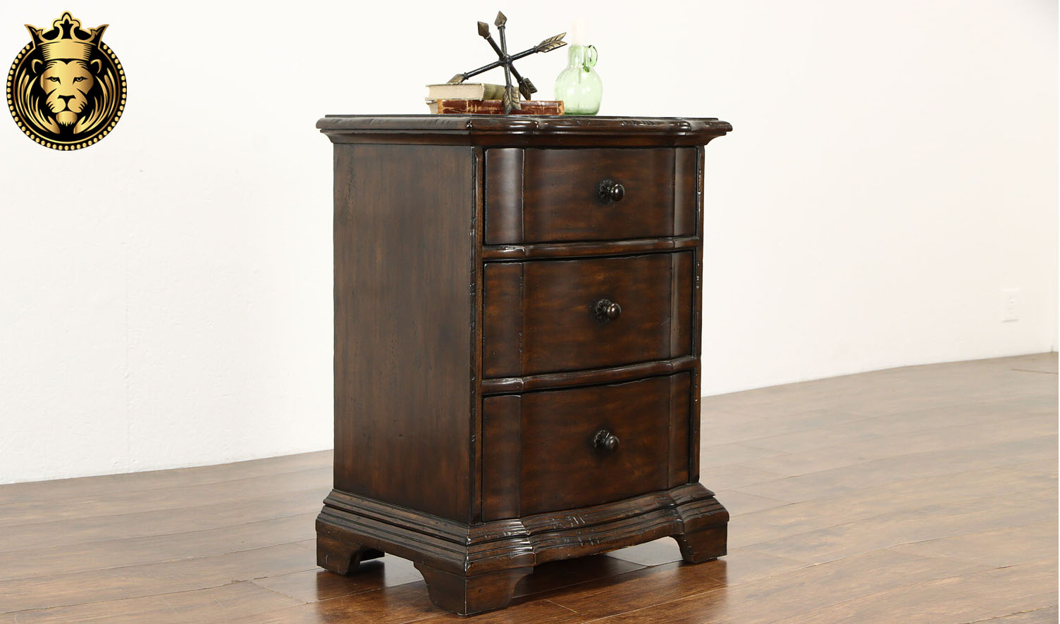 Cardiff Antique Style Hand Crafted Nightstand | Royalzig inside Gdf Studio Vintage Hand-Crafted Line Wood Nightstand