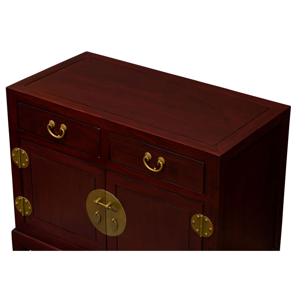 Cherry Finish Elmwood Chinese Petite Ming Media Cabinet throughout Dark Cherry Longevity Elmwood Chinese Ming End Table