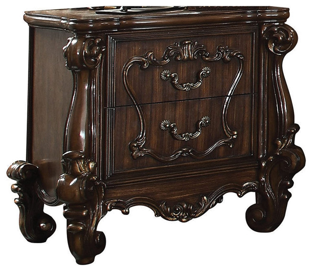 Classic Nightstand, Unique Carved Legs & Felt Lined Storage Drawers ... throughout Why Rectangular Tops Create the Perfect Nightstand Balance