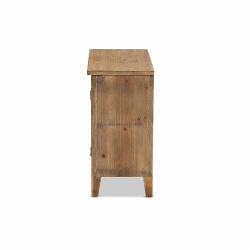 Clement Rustic Transitional Medium Oak Finished 2-Door Wood Spindle ... in Clement Rustic Transitional Medium Oak Finished 2-Drawer Wood Spindle End Table