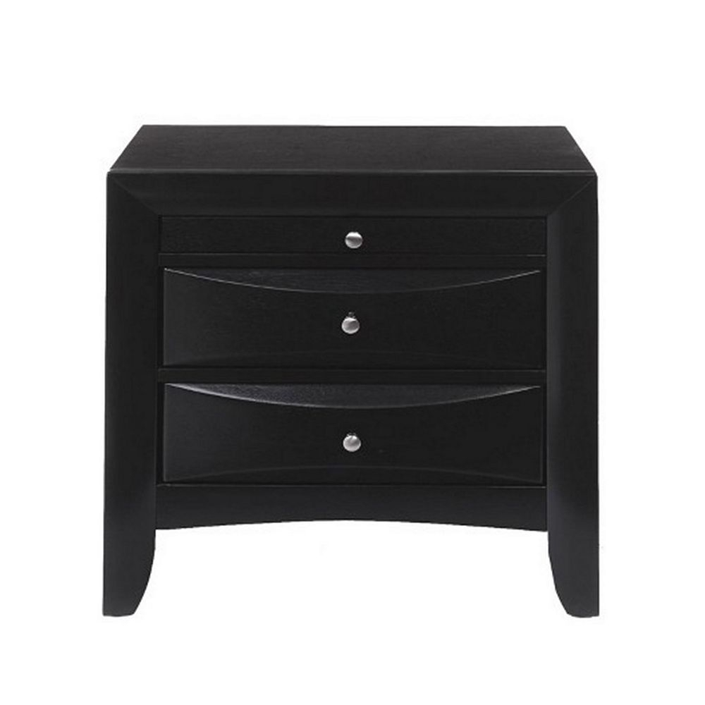 Contemporary 2 Drawer Wood Nightstand By Ireland , Black regarding Benzara Bm154508 Contemporary 2 Drawer Wood Nightstand, Black