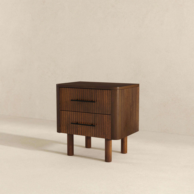 Corrigan Studio® Logan Mid Century Modern Walnut Nightstand Bed Side ... for Mid Century Modern Aesthetics Through Stein Walnut Bedside Tables