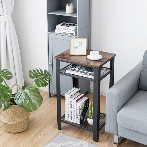 Costway 3-Tier Industrial Tall Nightstand Side End Telephone Table W ... with Creating cozy reading nooks with practical furniture