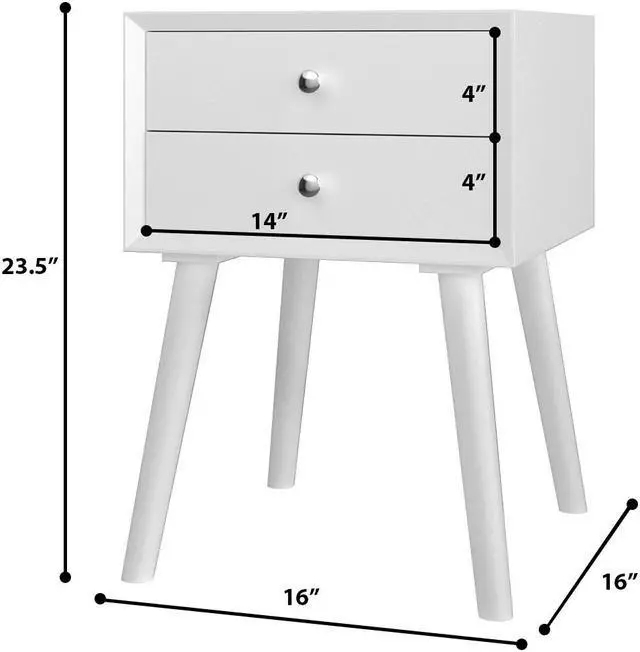 Costway End Table W/Drawers And Storage Wooden Mid-Century Accent Side ... with regard to End Table Storage Wooden Mid-Century Accent Side Table Multipurpose