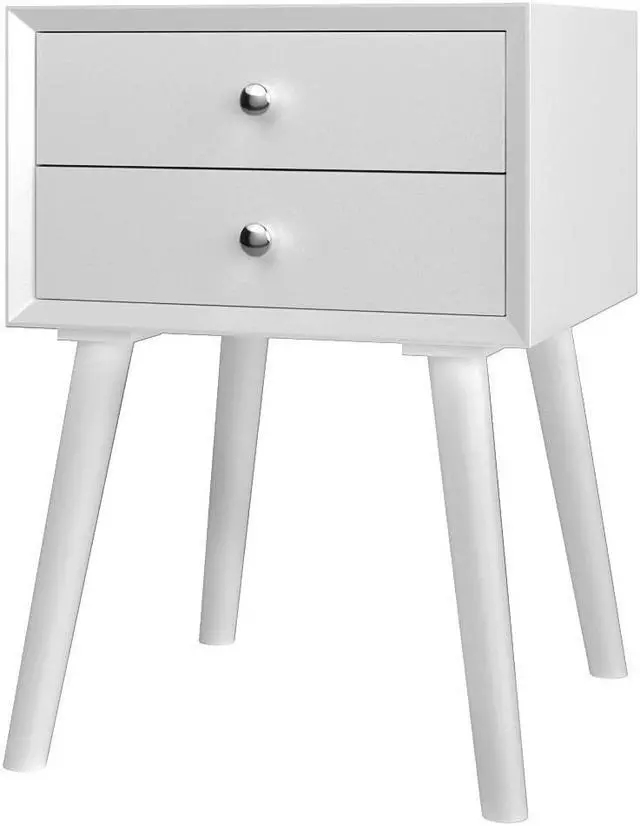 Costway End Table W/Drawers And Storage Wooden Mid-Century Accent Side ... with Wooden Storage Solutions That Honor Mid-Century Aesthetics