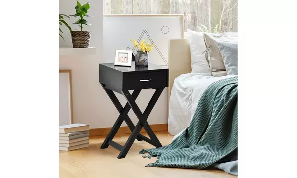 Costway Nightstand X-Shape Dr... | Groupon Goods throughout Design Trends Shaping Today's White Furniture Selection