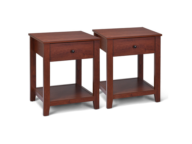 Costway Set Of 2 Night Stand End Side Table Bedside Sofa Accent Table W ... with regard to Creating harmony in your sleeping space with matching bedside table sets