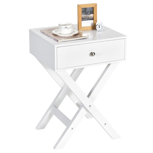 Costway Side Nightstand With Drawer X Shaped Structure Accent Sofa End ... pertaining to The Art of Choosing the Right Accent Table for Your Space