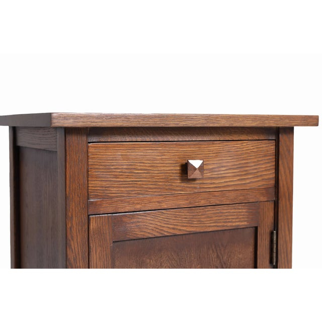 Crafters And Weavers Mission 1 Door 1 Drawer Nightstand - Walnut Stain ... inside Artisanal Details That Define Quality Arts and Crafts Furniture