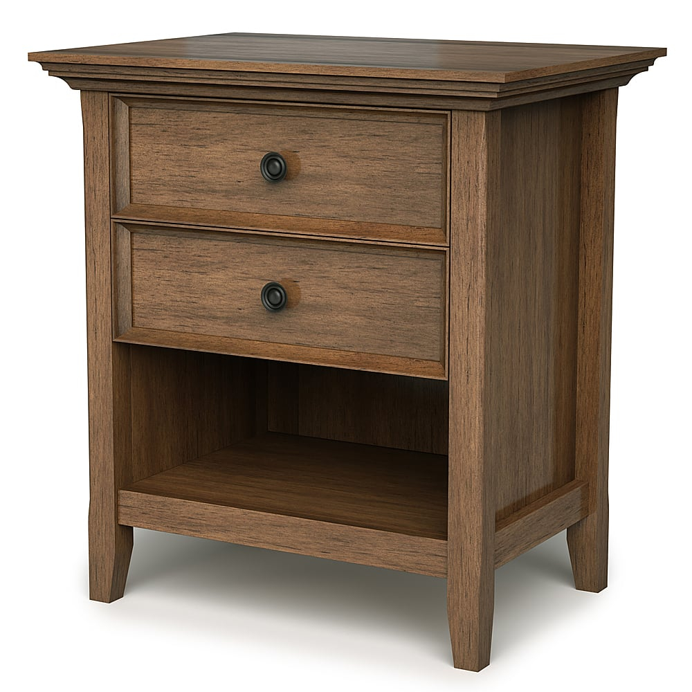 Customer Reviews: Simpli Home Amherst Bedside Table Rustic Natural Aged ... in Artisan Solid Wood Bedside Table In Rustic Natural Aged Brown