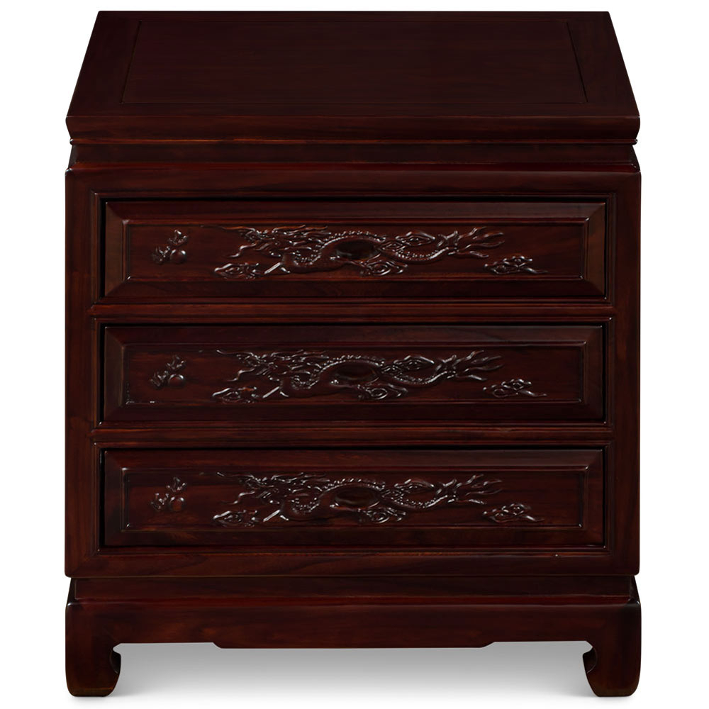 Dark Cherry Elmwood Dragon Motif Oriental Nightstand throughout The Artisanal Process Behind Handcrafted Oriental Nightstands