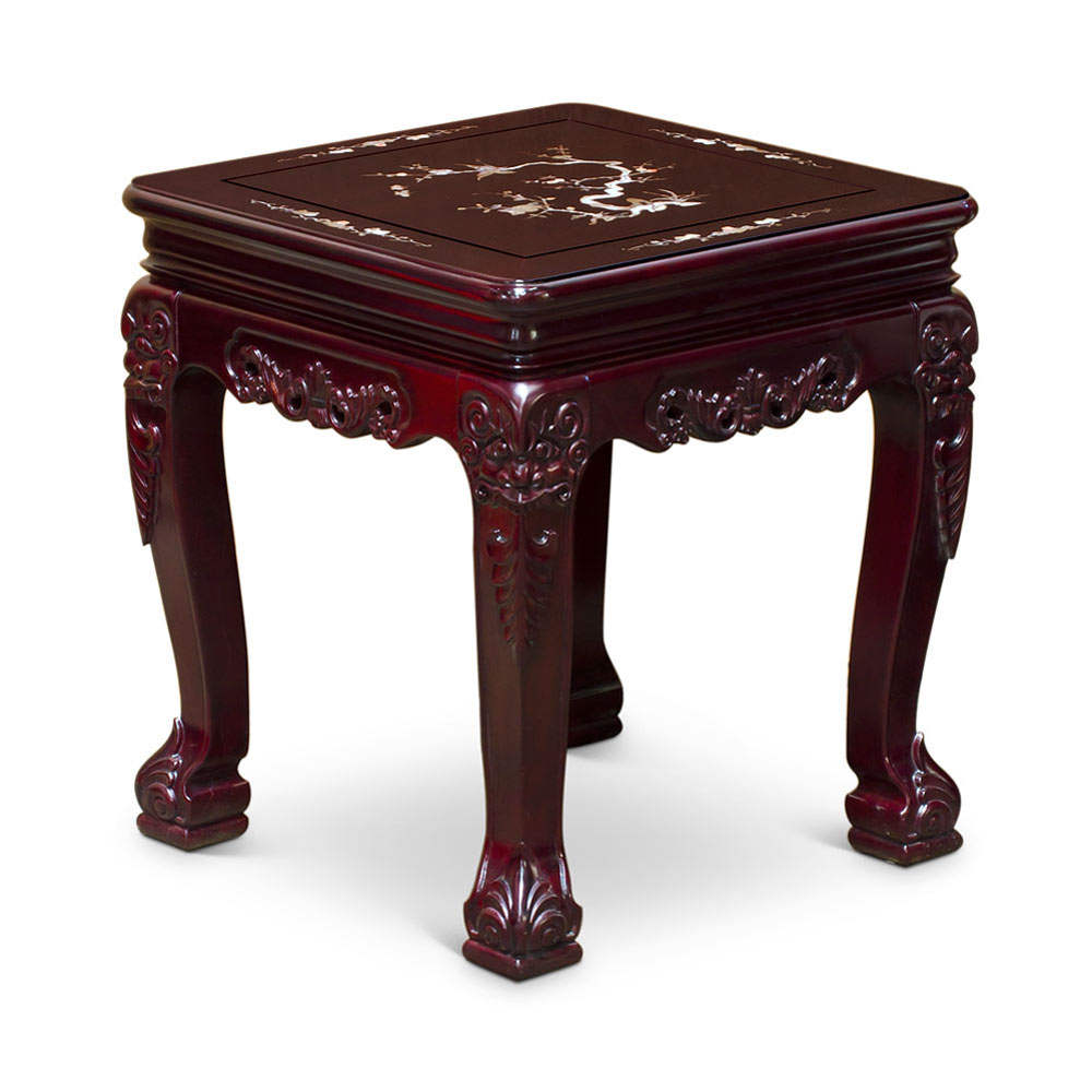 Dark Cherry Rosewood Lamp Table With Mother Of Pearl Inlay inside The Craftsmanship Secrets of Handcrafted Rosewood Furniture