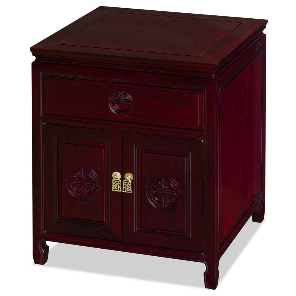Dark Cherry Rosewood Longevity Cabinet in The Artisanal Process Behind Handcrafted Oriental Nightstands
