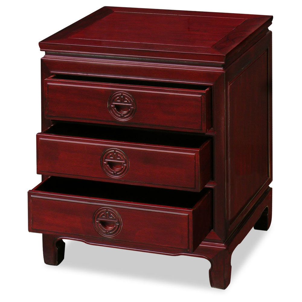 Dark Cherry Rosewood Longevity Night Stand intended for The Artisanal Process Behind Handcrafted Oriental Nightstands